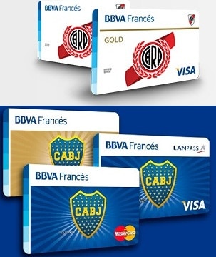 Imagen de tarjetas BBVA Francés River Plate Boca Juniors